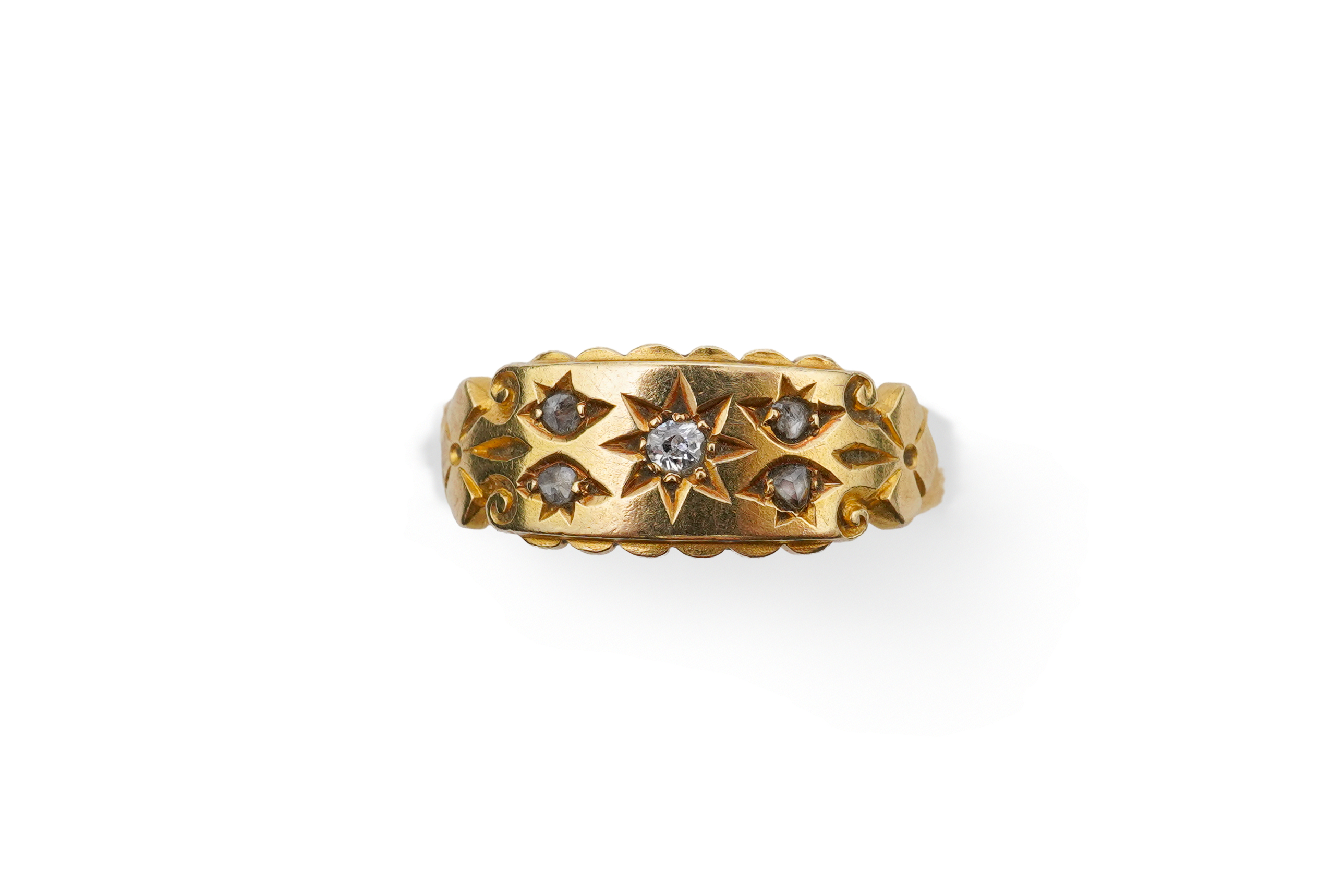 An Edwardian gold and diamond ring, circa 1910